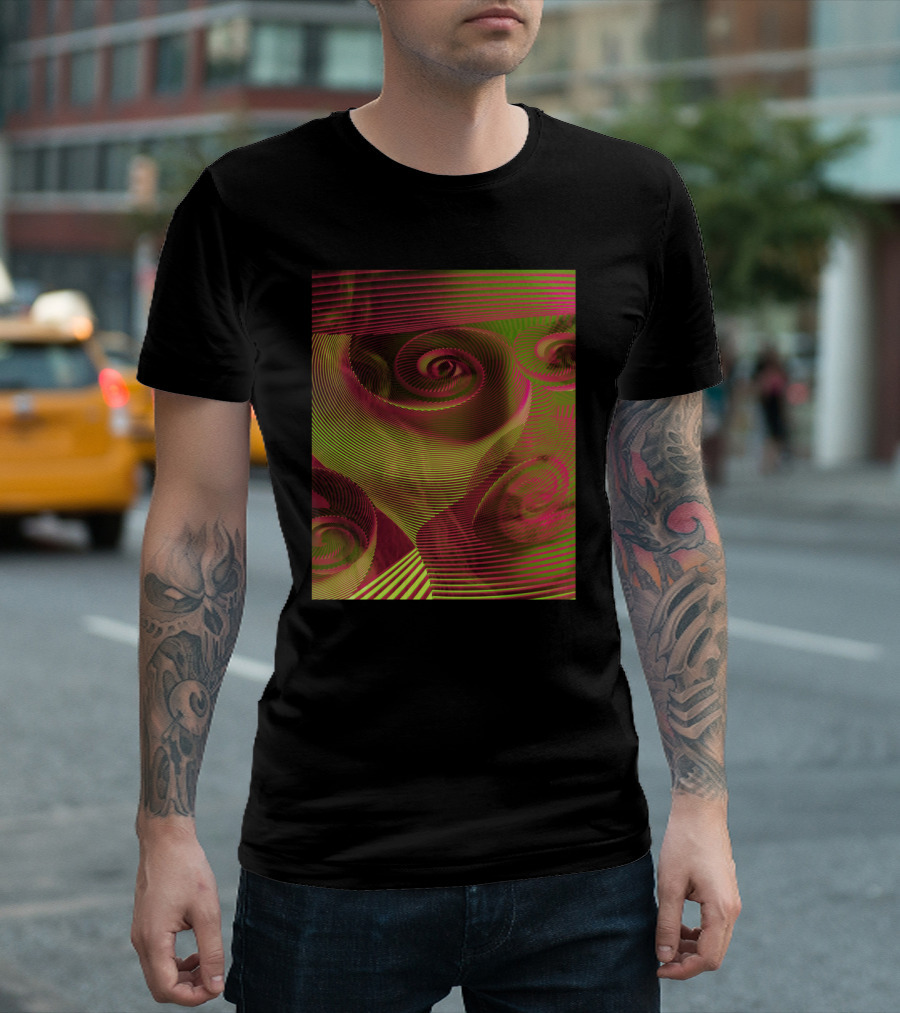 African Lion Optical Illusion Swirl T-Shirt