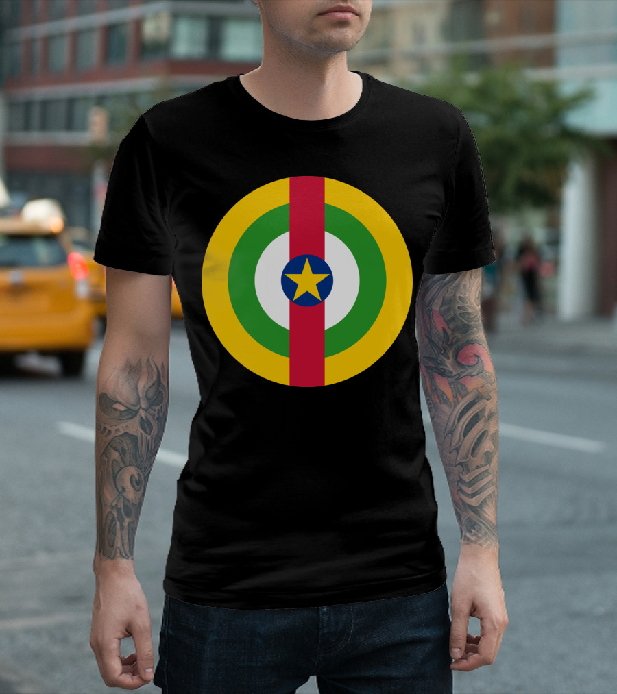 Central African Republic Flag Roundel Emblem Star and Stripe T-Shirt