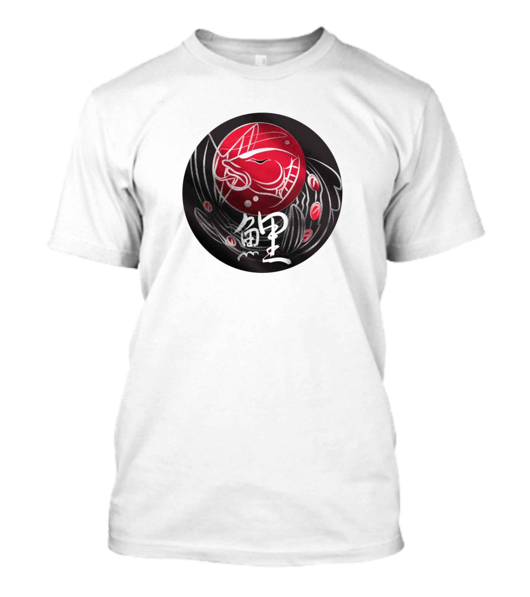 Koi Out Of Water Elegant Japanese Calligraphy And Red Fish T-Shirt