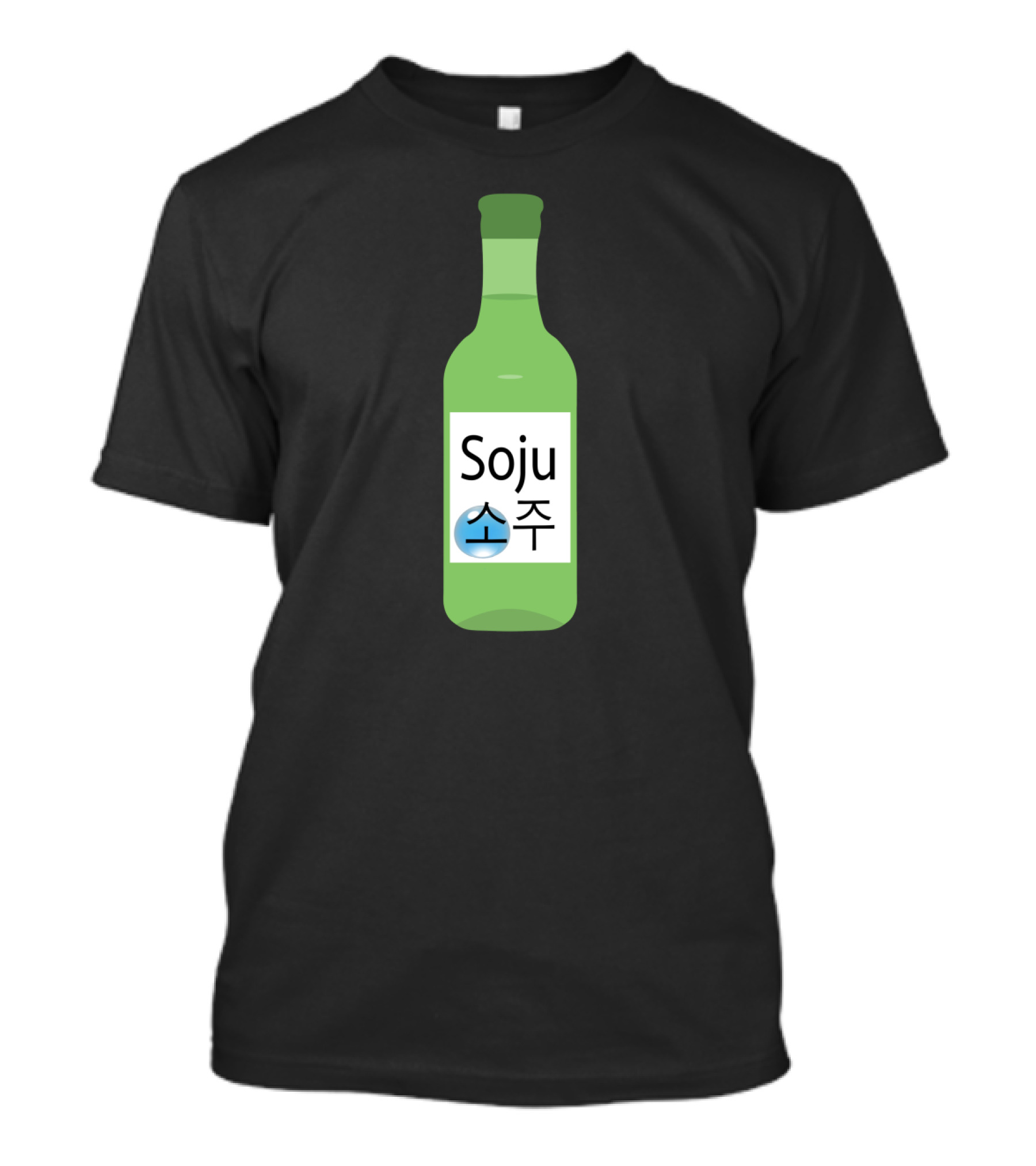 Soju Bottle With Korean Text Icon T-Shirt