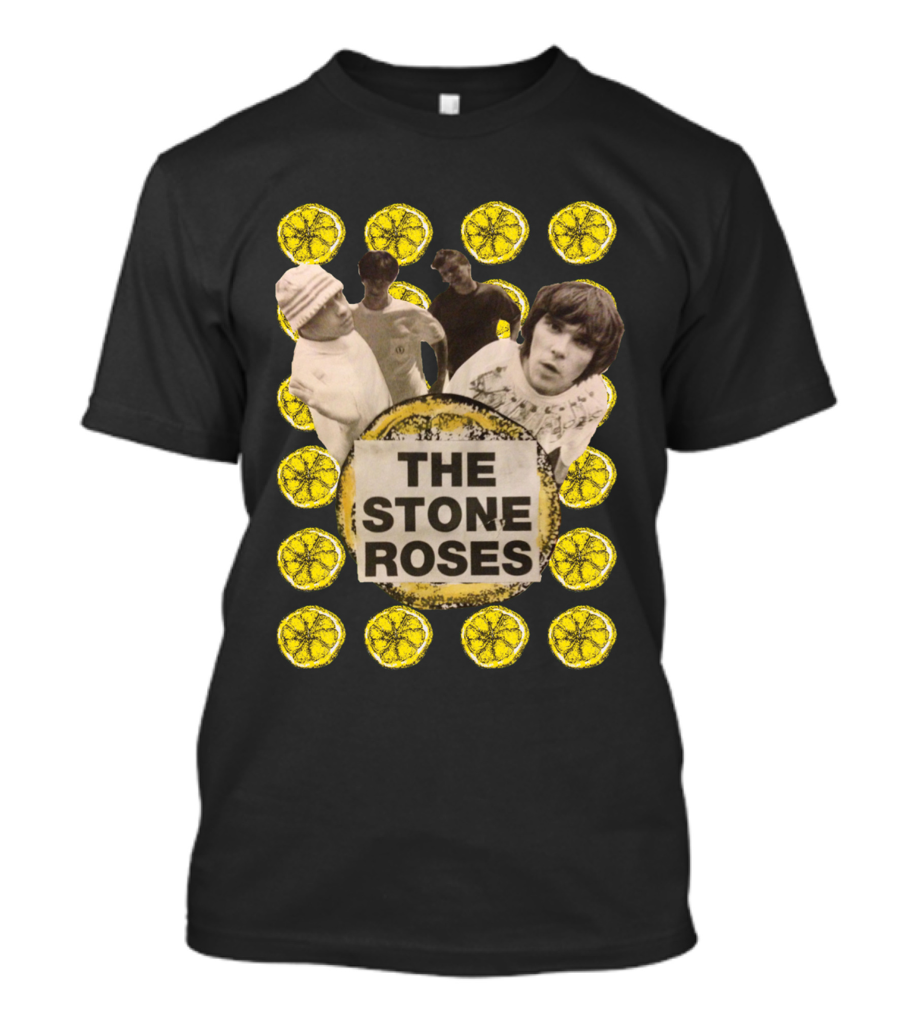 The Stone Roses Band Collage Lemon Slice T-Shirt