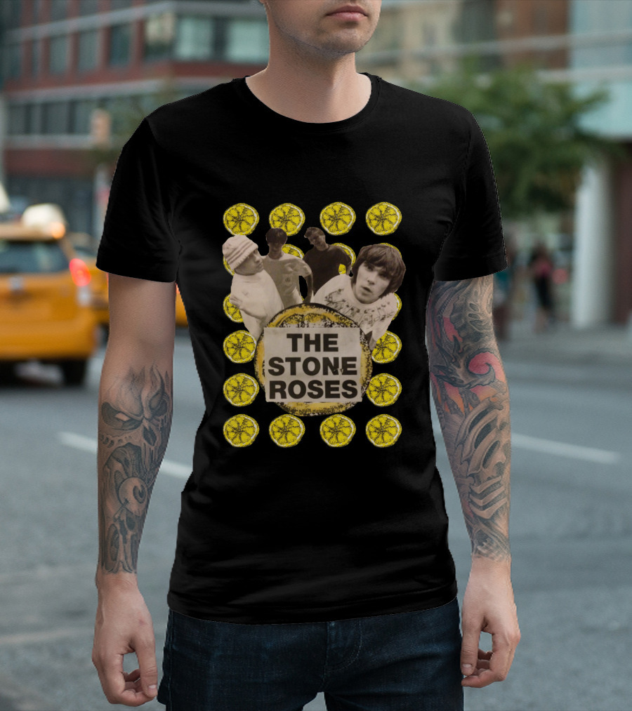 The Stone Roses Band Collage Lemon Slice T-Shirt