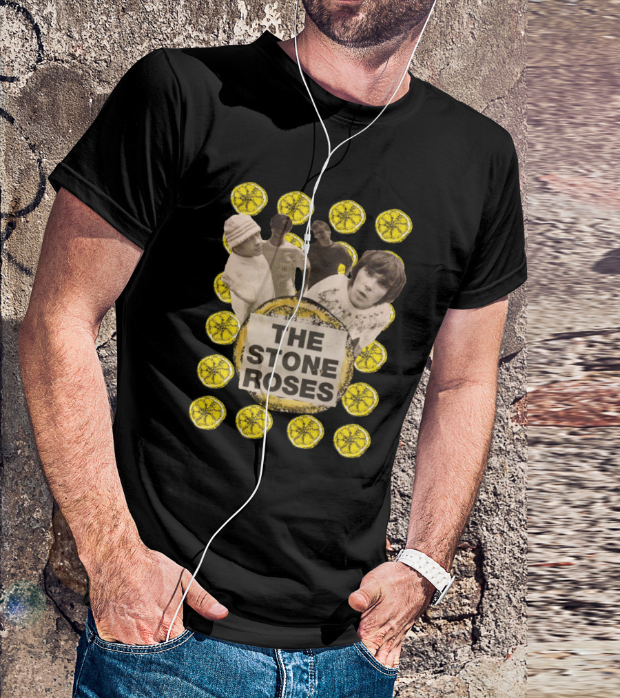 The Stone Roses Band Collage Lemon Slice T-Shirt