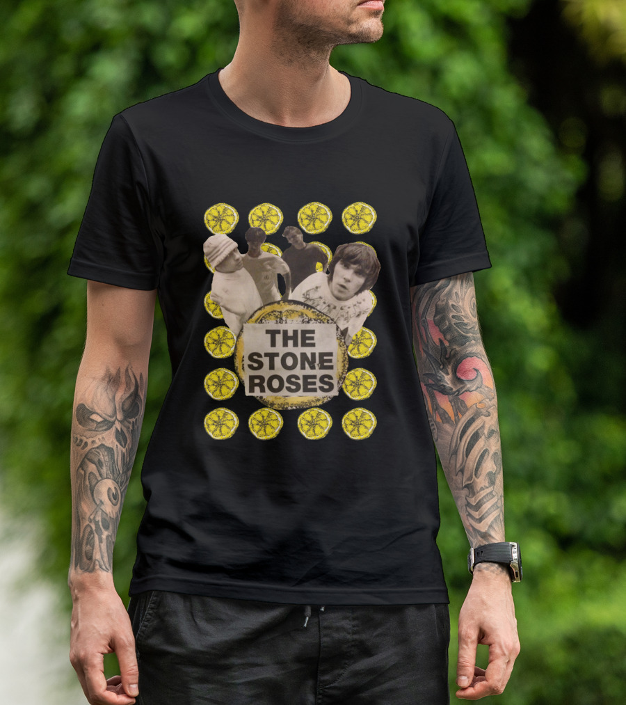 The Stone Roses Band Collage Lemon Slice T-Shirt