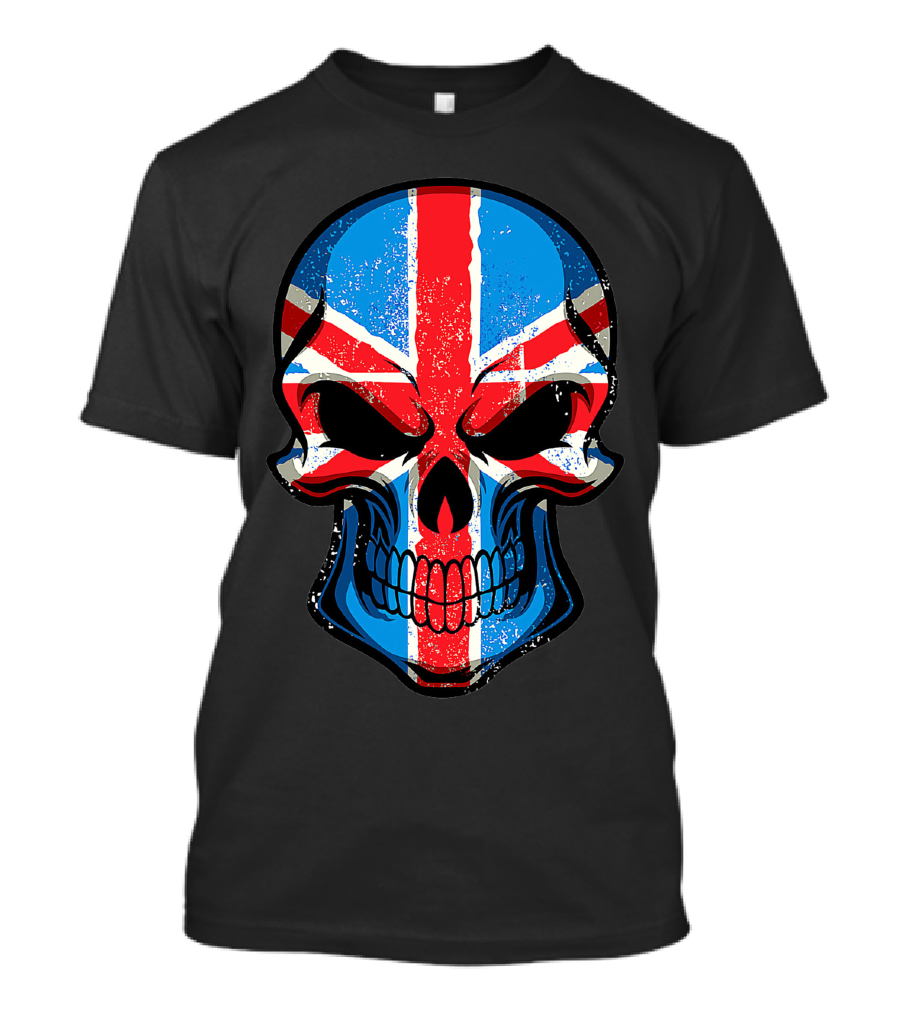 Union Jack Skull Motif England Pride T-Shirt