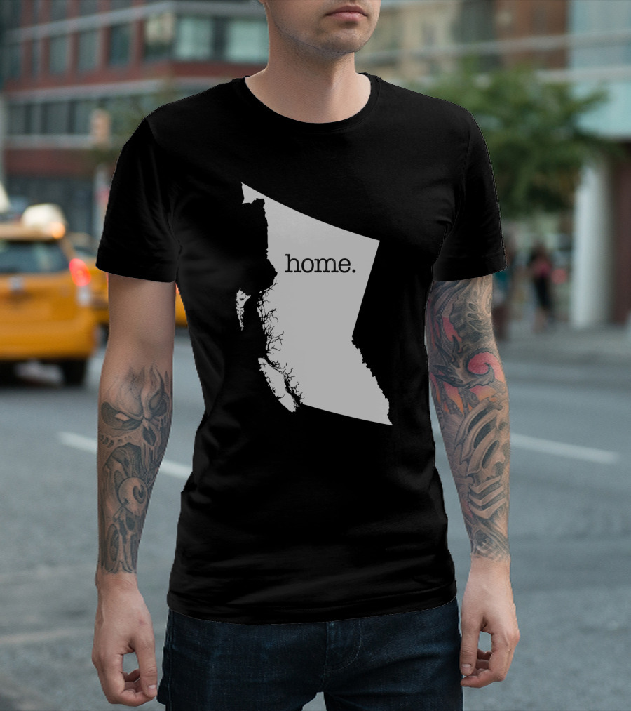 British Columbia Map with Home Text T-Shirt