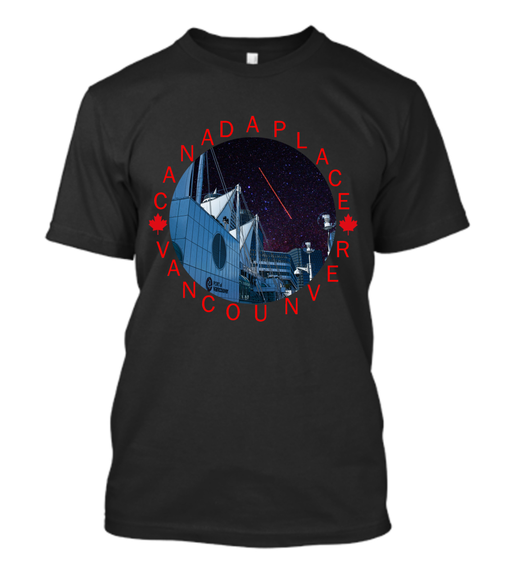 Port Of Vancouver Canada Place Stars Night Sky T-Shirt
