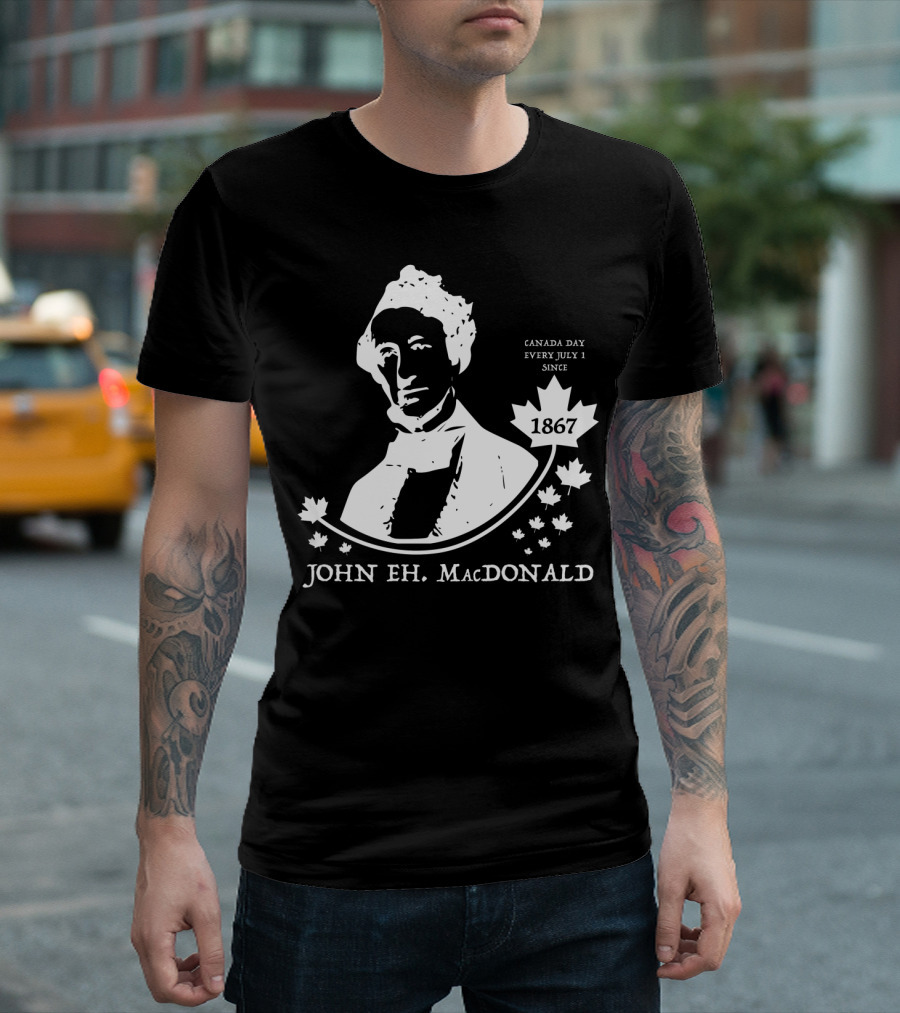 Canada Day Every July 1 John Eh MacDonald 1867 Maple Leaf T-Shirt