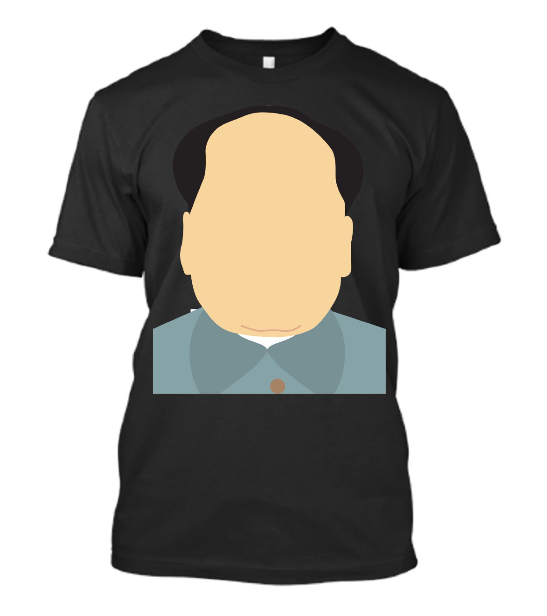 Faceless Chairman Mao Minimalist Graphic Flat Color T-Shirt