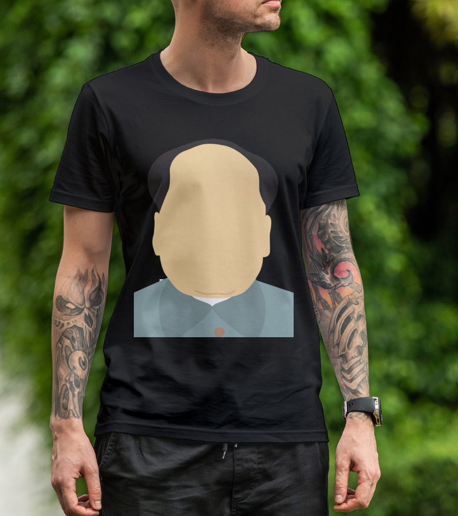 Faceless Chairman Mao Minimalist Graphic Flat Color T-Shirt
