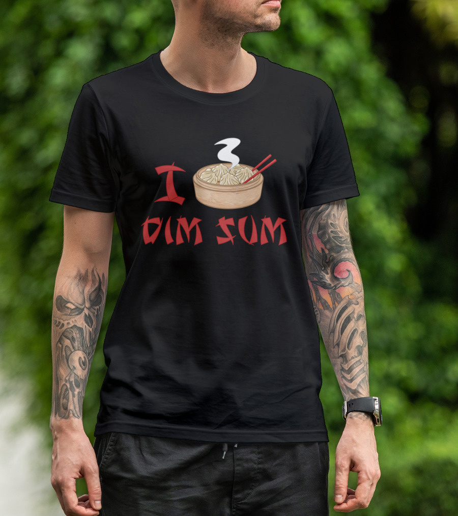I Love Dim Sum Dumpling Basket With Chopsticks T-Shirt