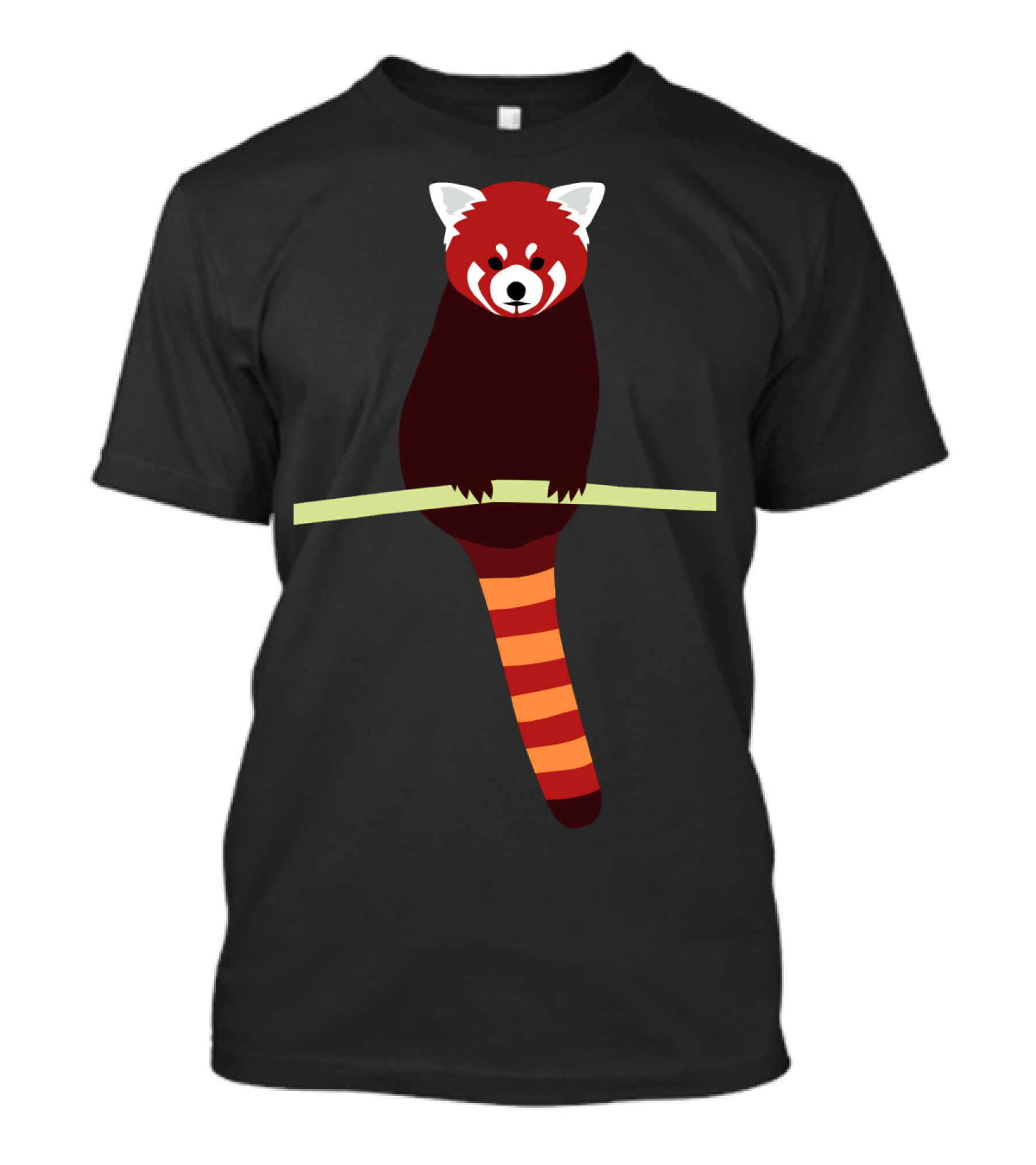 Red Panda With Striped Tail On Branch Minimalist T-Shirt