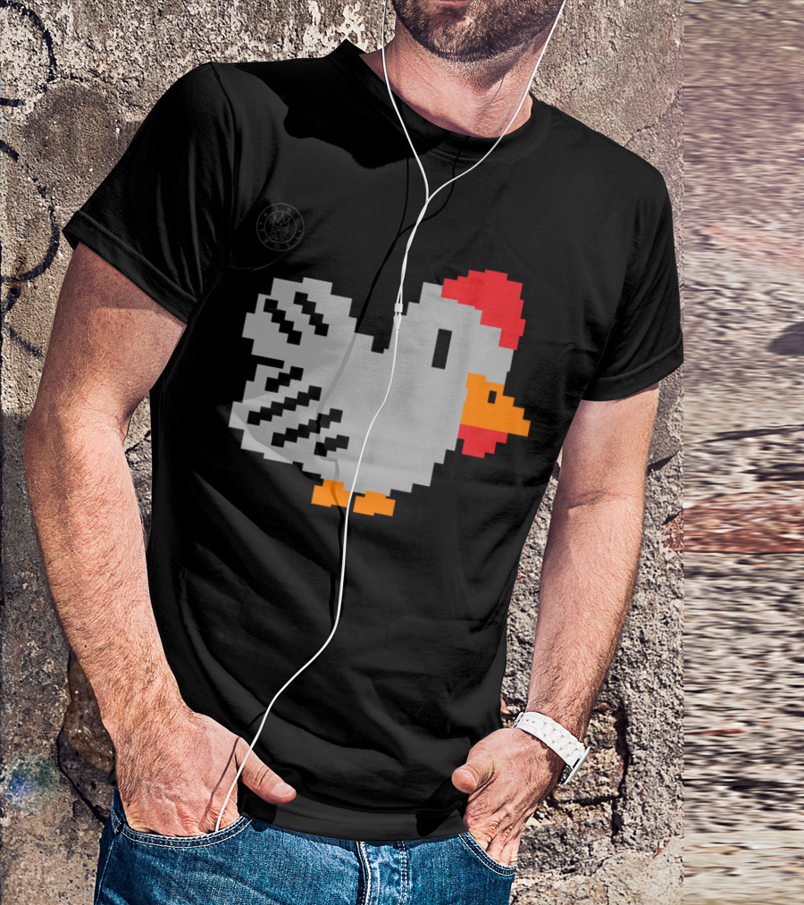 Don't Mess With Chicken Pixel Art Retro Video Game T-Shirt