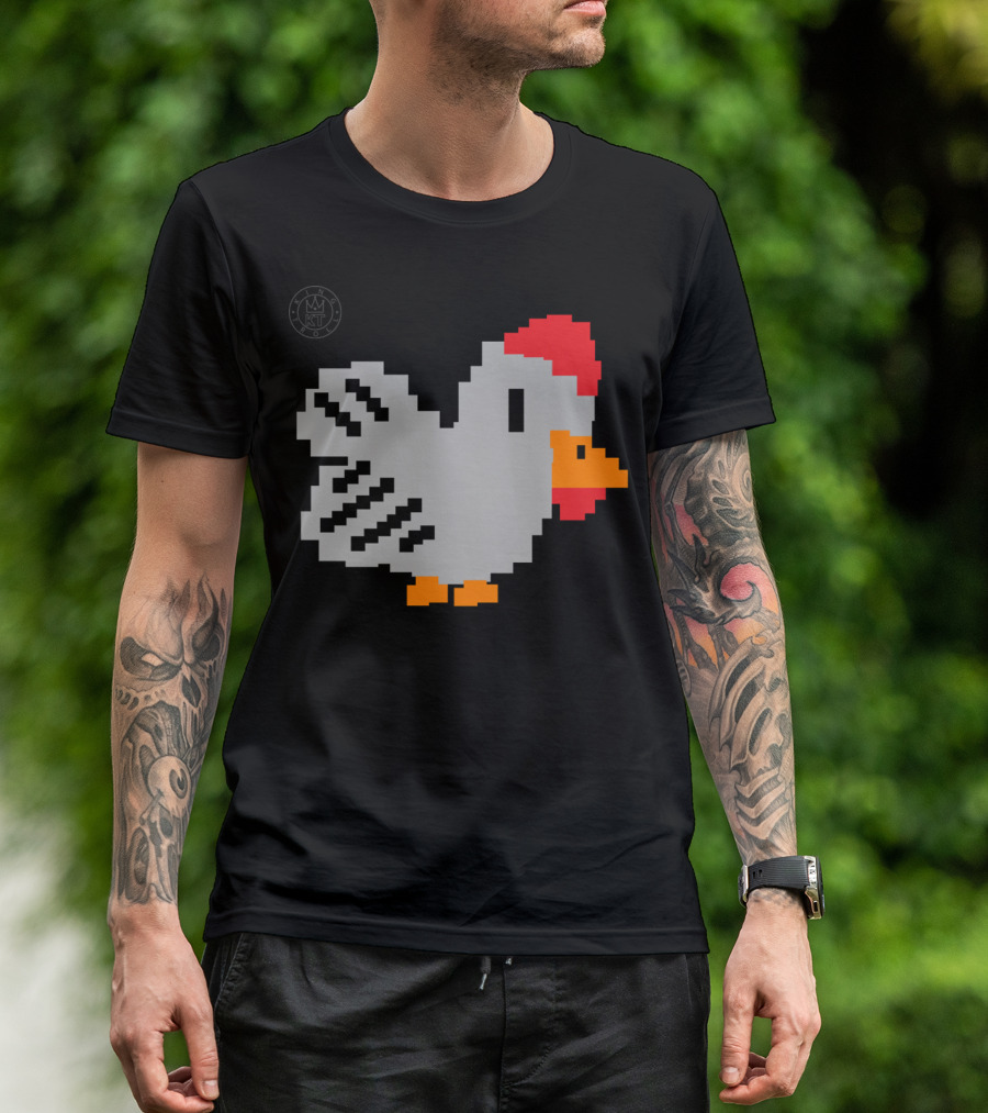 Don't Mess With Chicken Pixel Art Retro Video Game T-Shirt