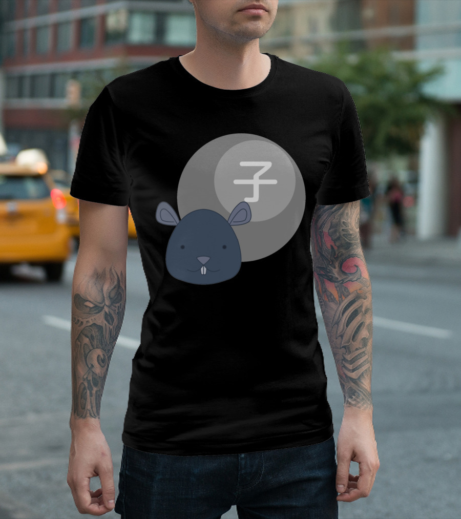 Rat Junishi Zodiac Symbol With Cute Rat T-Shirt