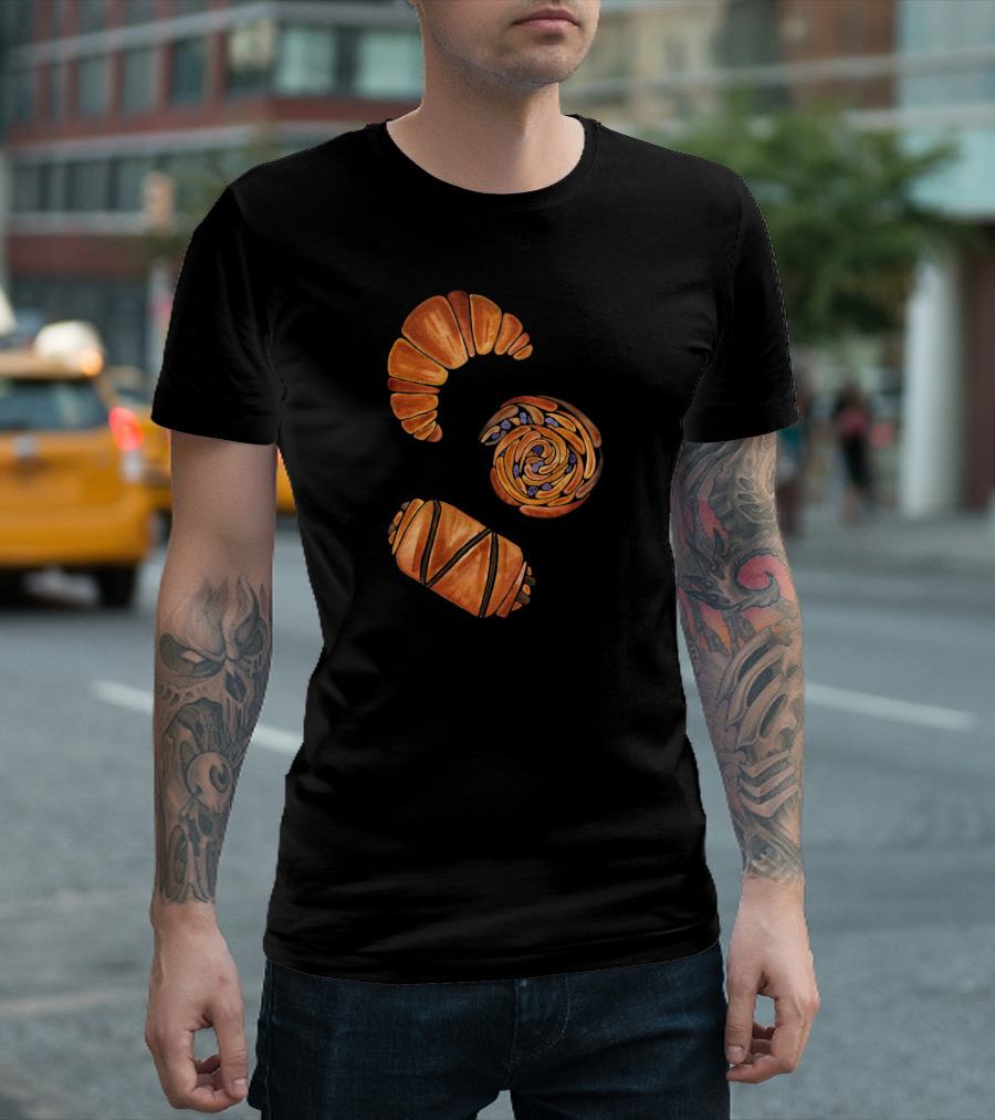 French Pastries Croissant Pain au Chocolat Swirl Delight T-Shirt