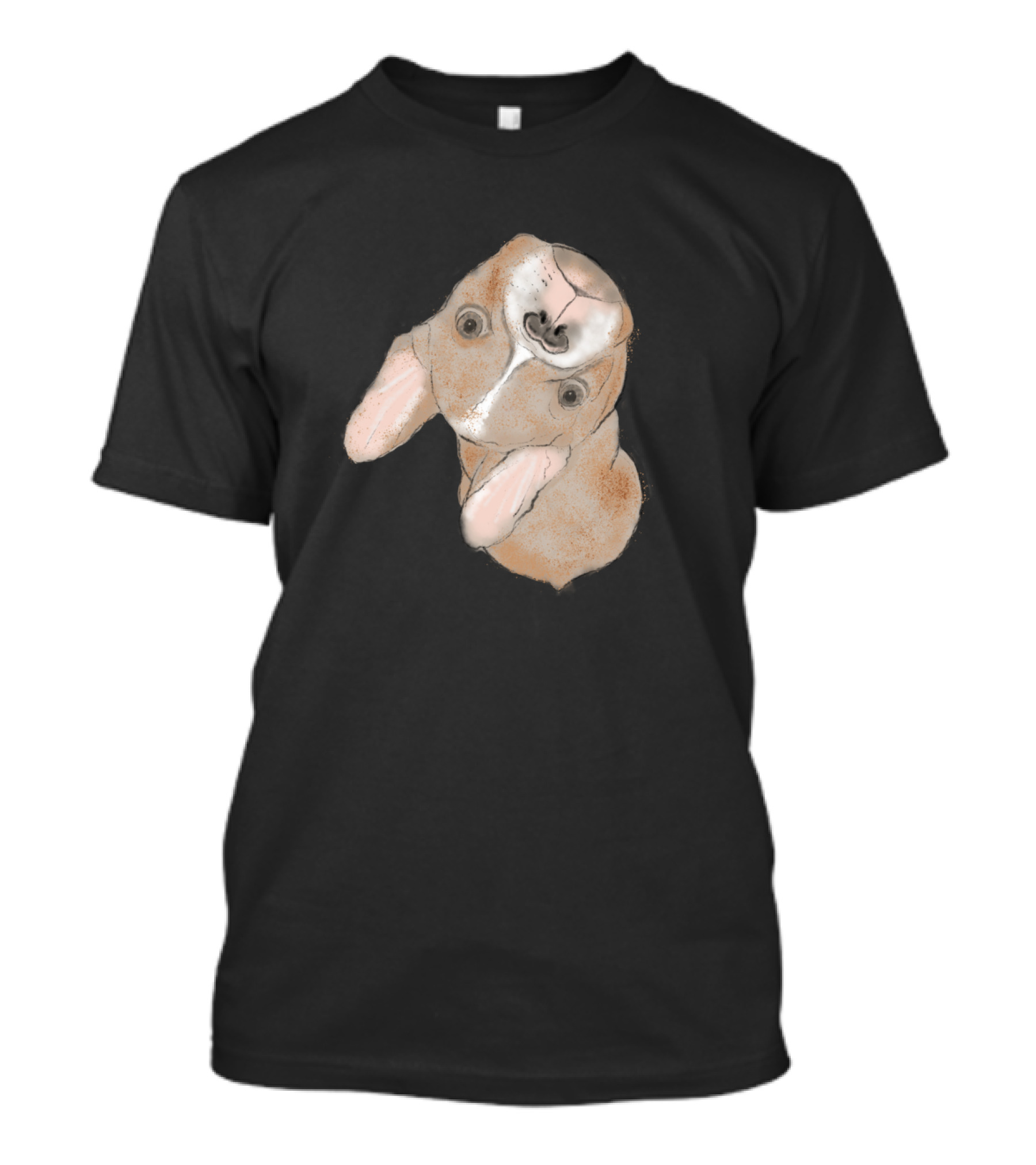 French Bulldog Drawn Curiously Peeking Upward T-Shirt