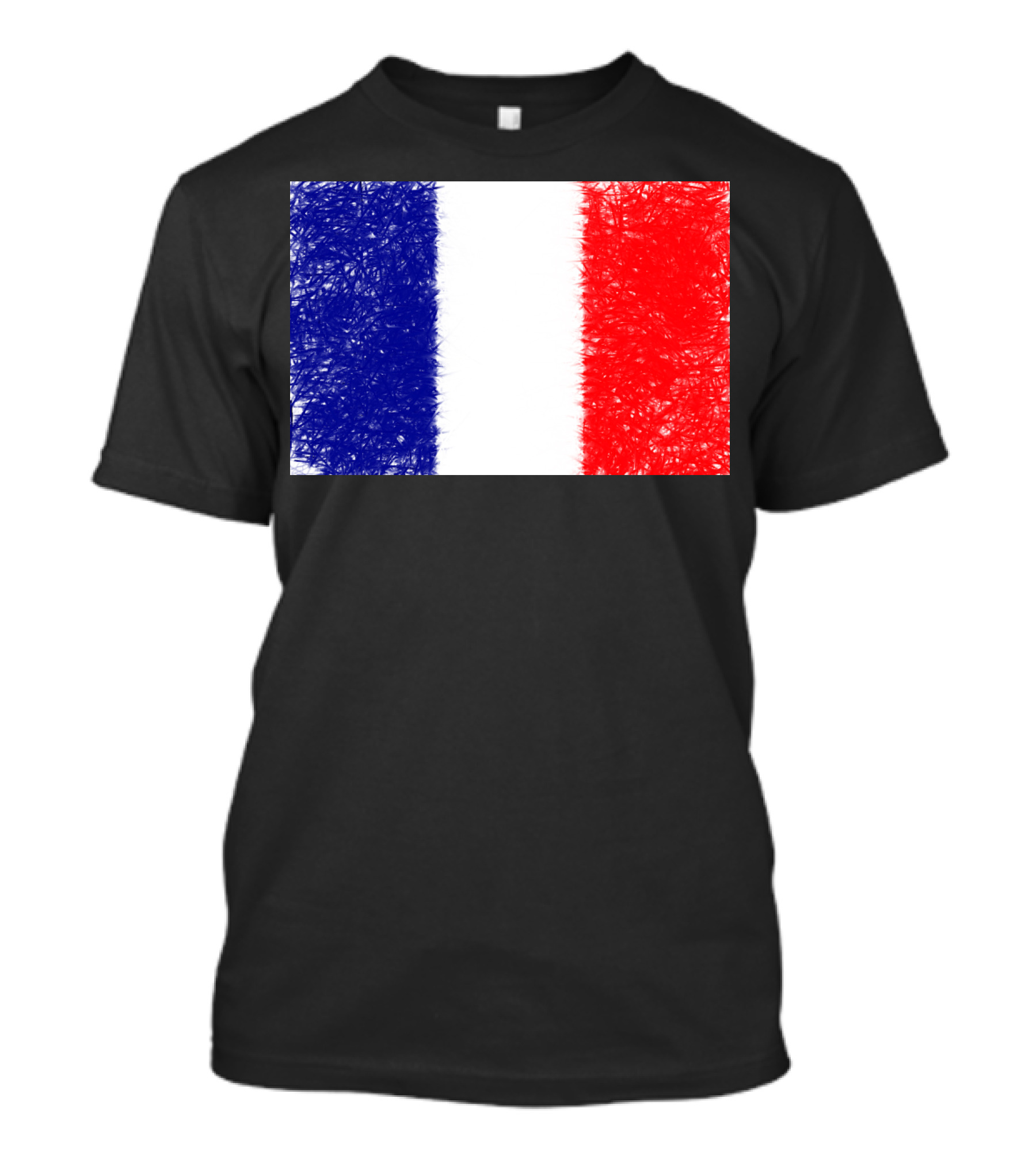 Blue White Red Chaotic French Flag T-Shirt