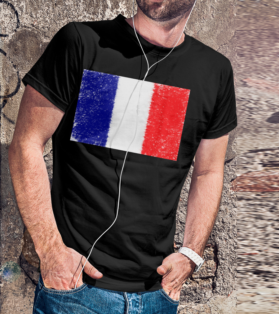 Blue White Red Chaotic French Flag T-Shirt