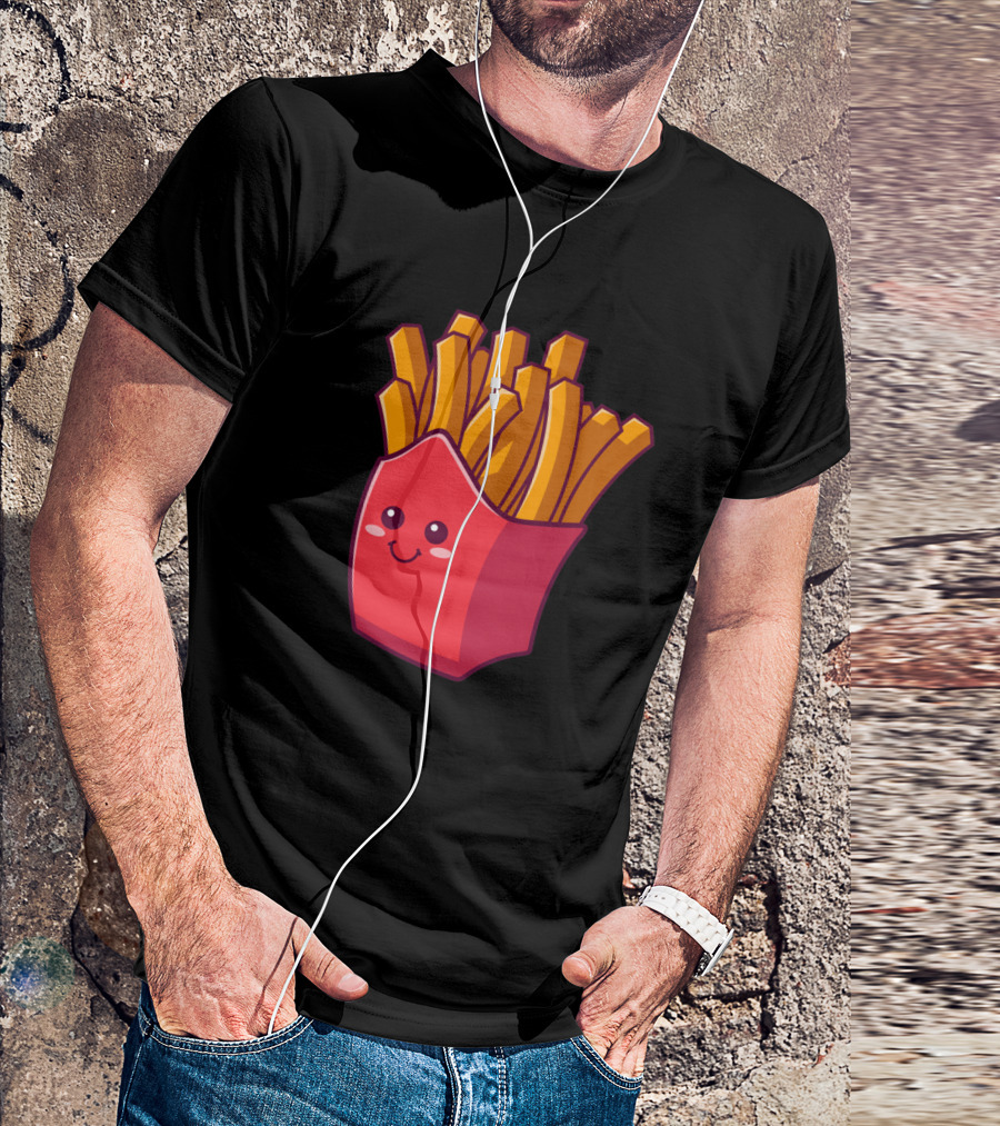 Adorable Smiling French Fries Cute Illustration Kawaii T-Shirt