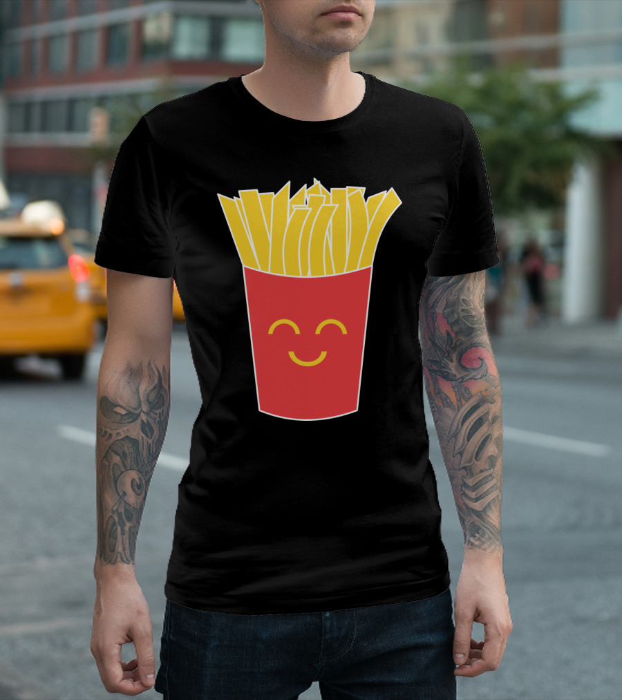 Smiling French Fries Face in Red Box T-Shirt