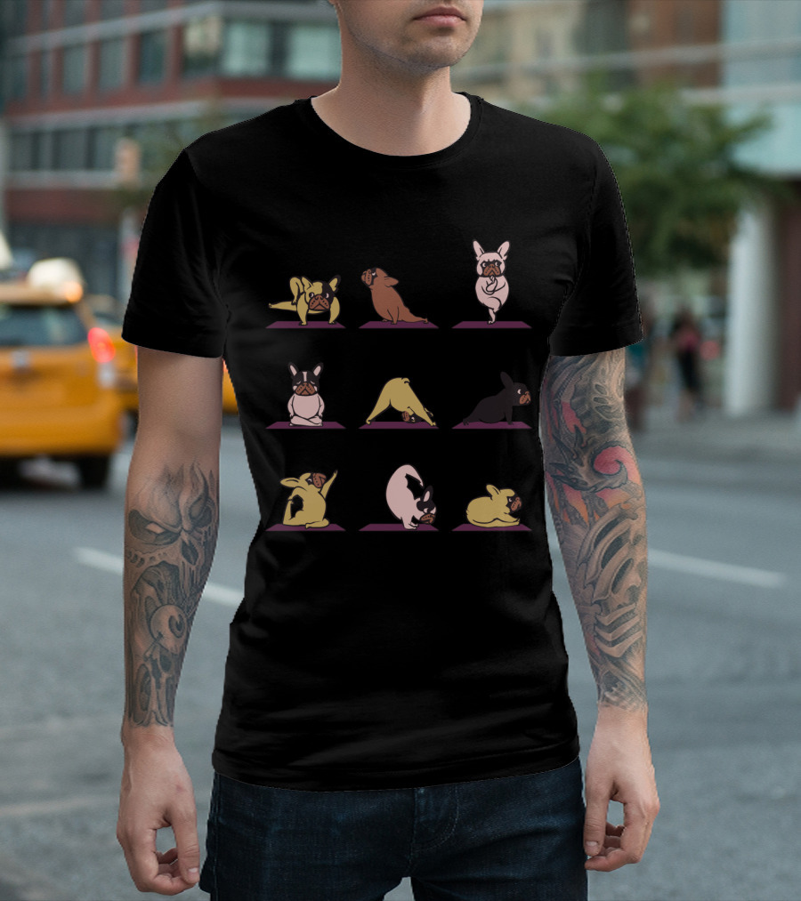 French Bulldog Yoga in Various Poses T-Shirt