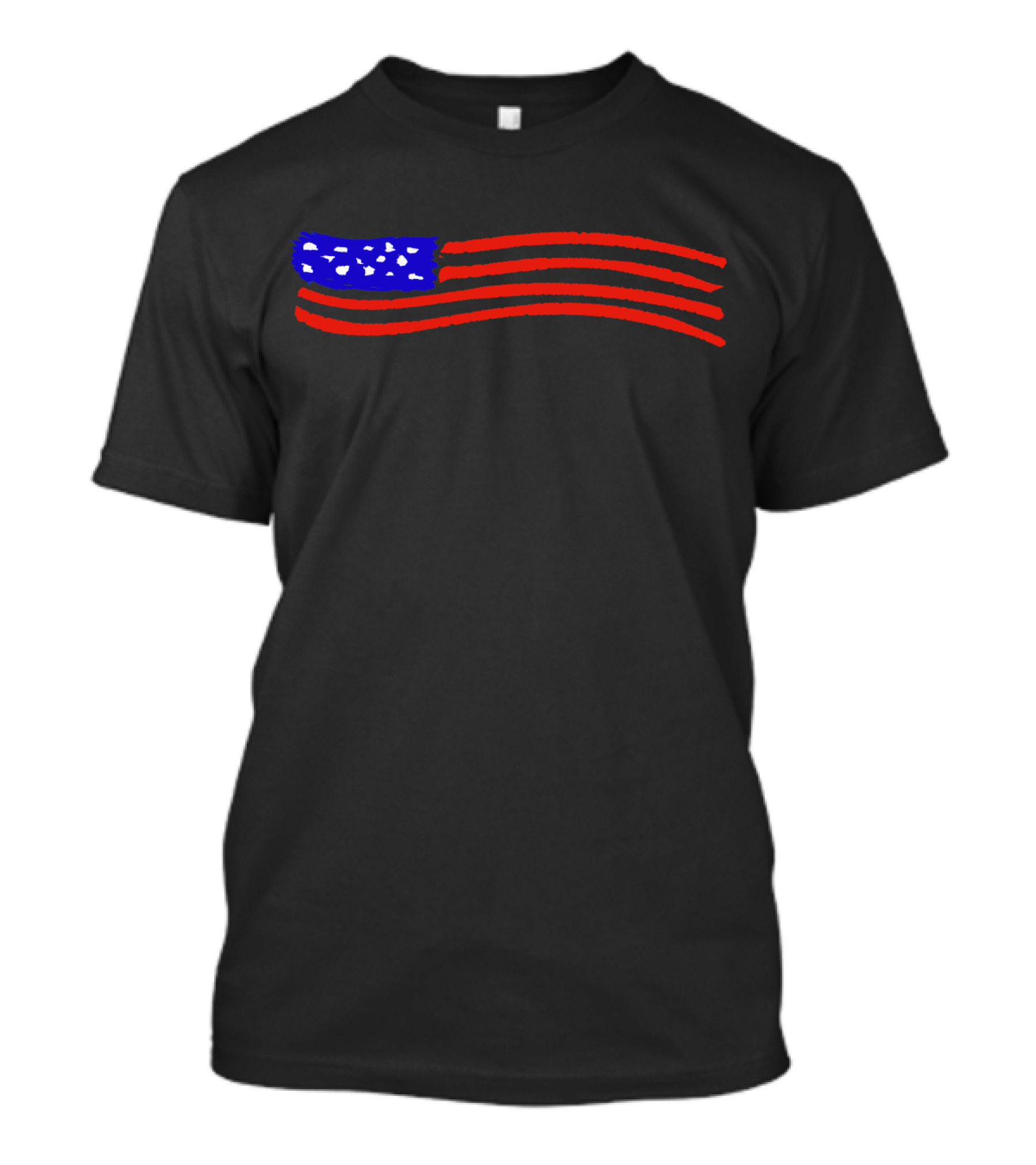 Hand-Drawn US Flag With Crayon Effect T-Shirt