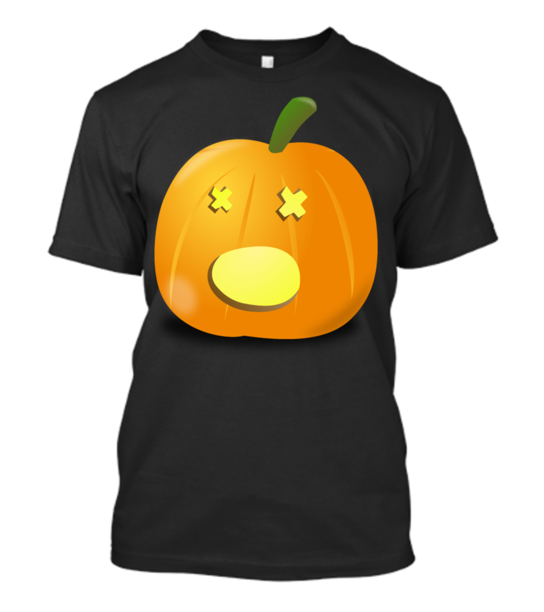 Amazed Pumpkin With X Eyes And Green Stem T-Shirt
