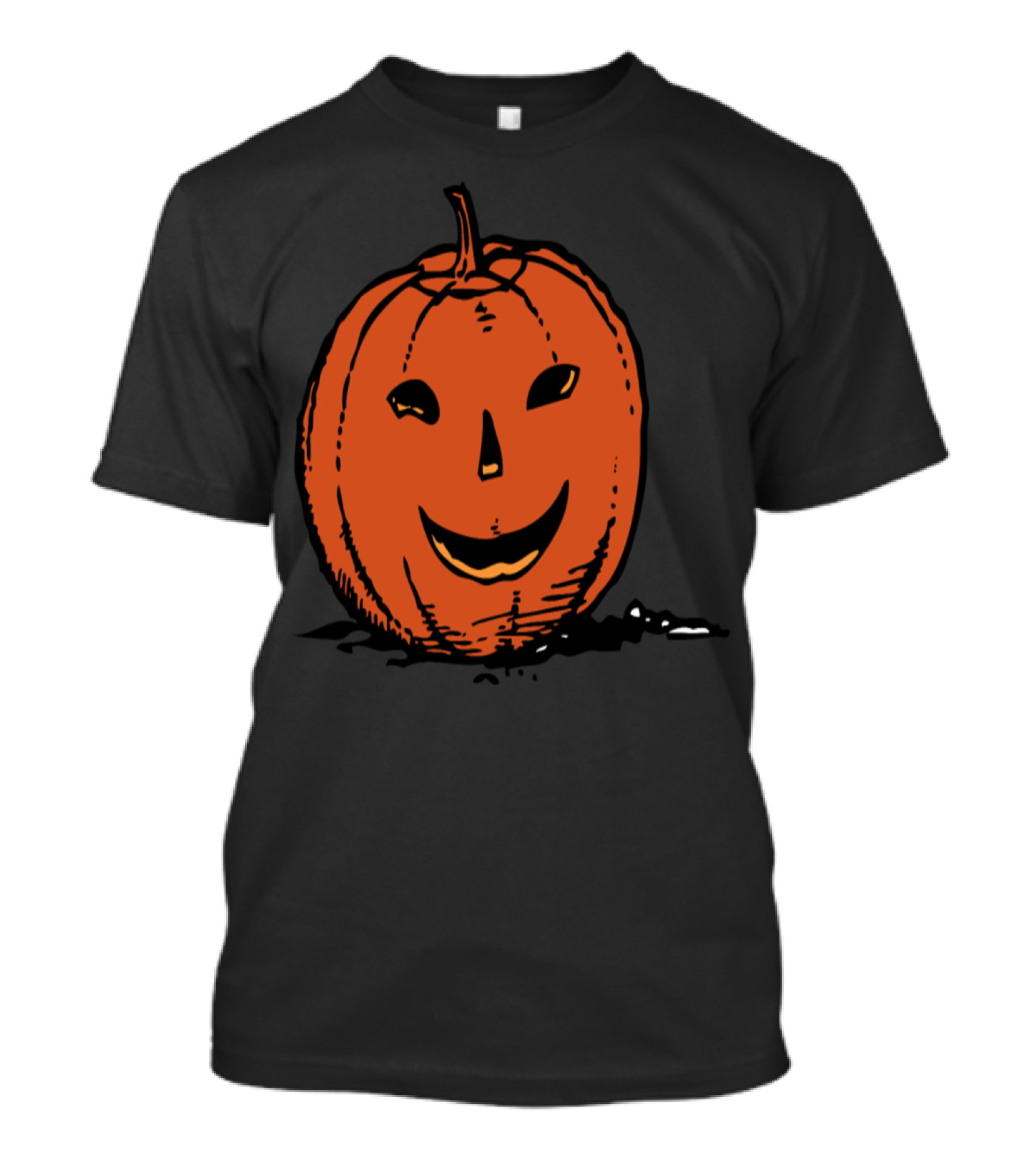 Smily Pumpkin Happy Face Halloween Jack-O'-Lantern T-Shirt