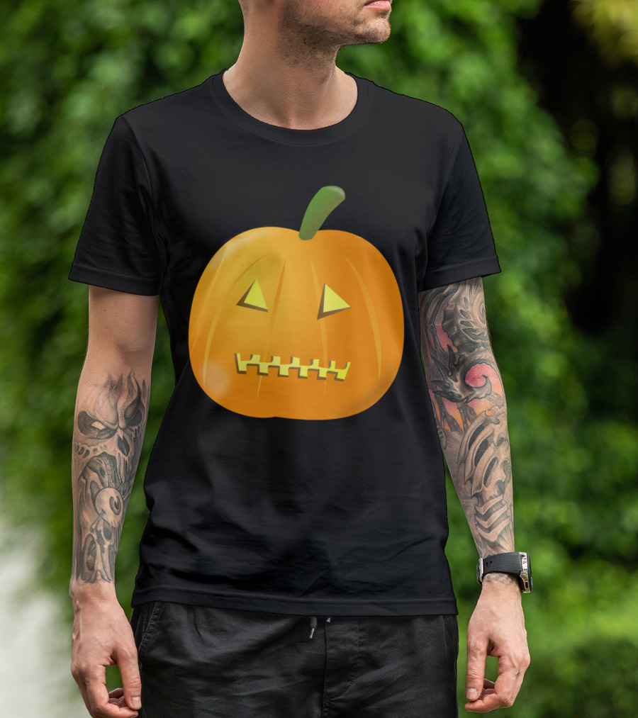 Zipped Pumpkin With Jack-O'-Lantern Face And Zipper Mouth T-Shirt