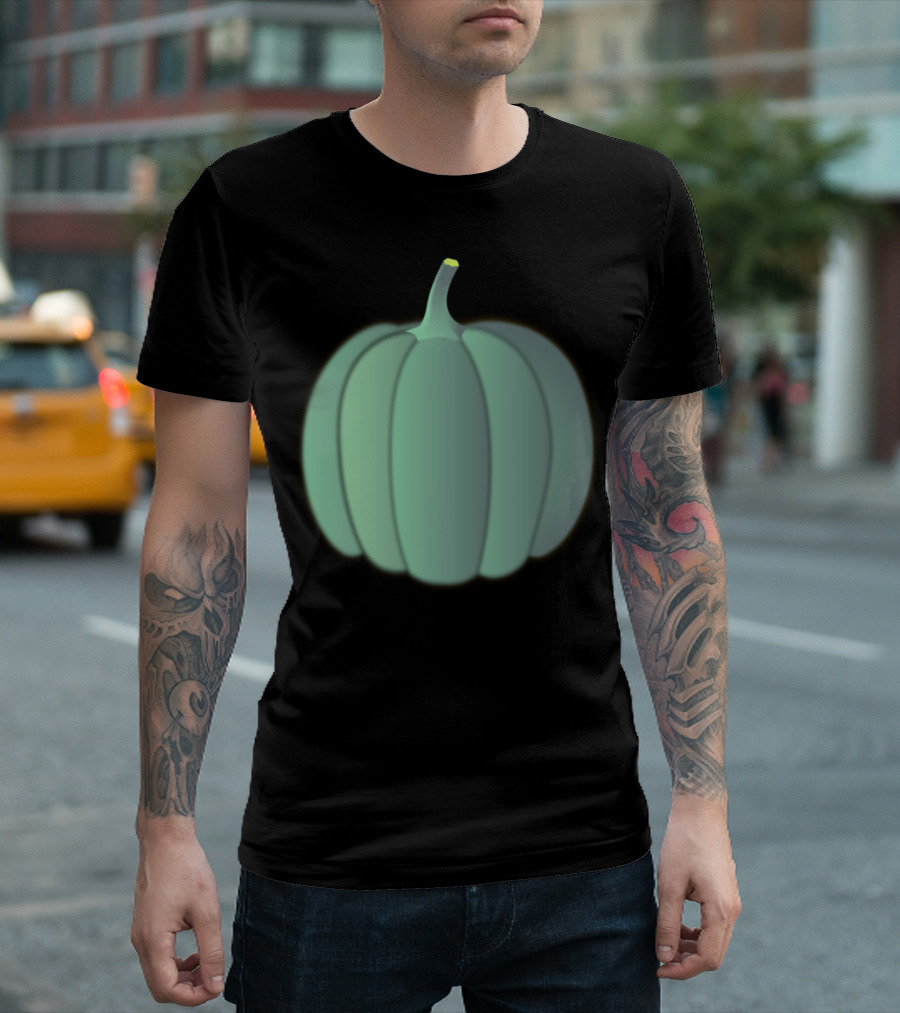 Emerald Glow Crown Pumpkin Radiating Elegance T-Shirt