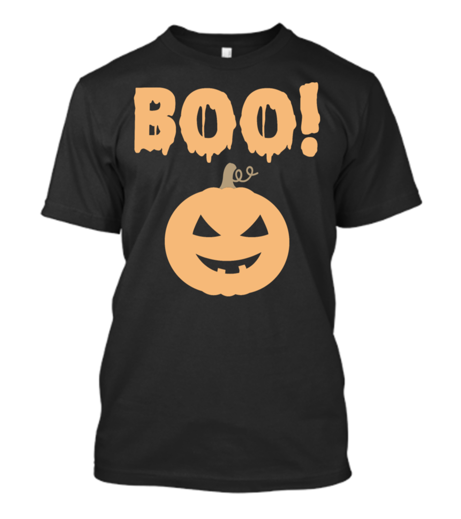 BOO Pumpkin Halloween Orange Jack-O'-Lantern Face T-Shirt