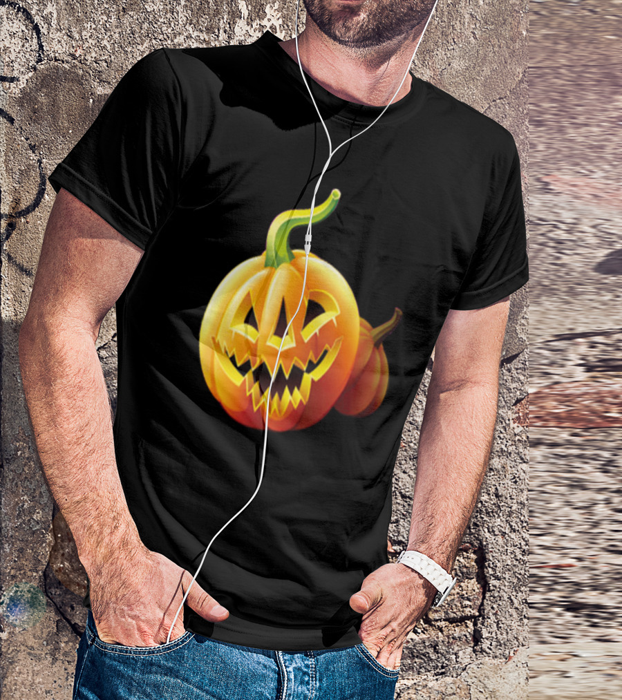 Happy Halloween Jack-O'-Lantern Pumpkin With Grinning Face T-Shirt