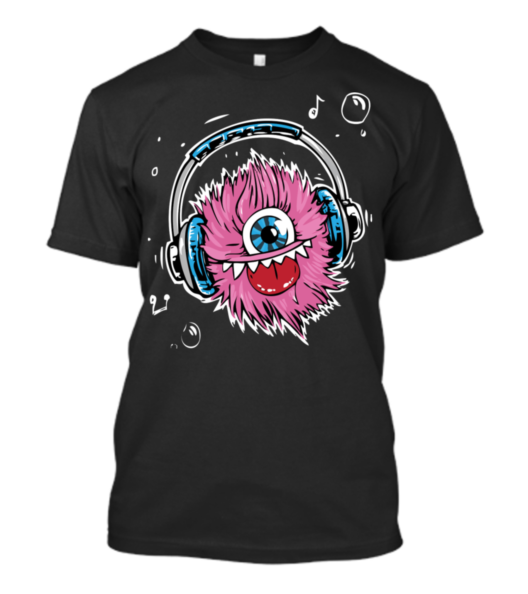 Monster Headphones Cyclops Music Bubbles Notes T-Shirt