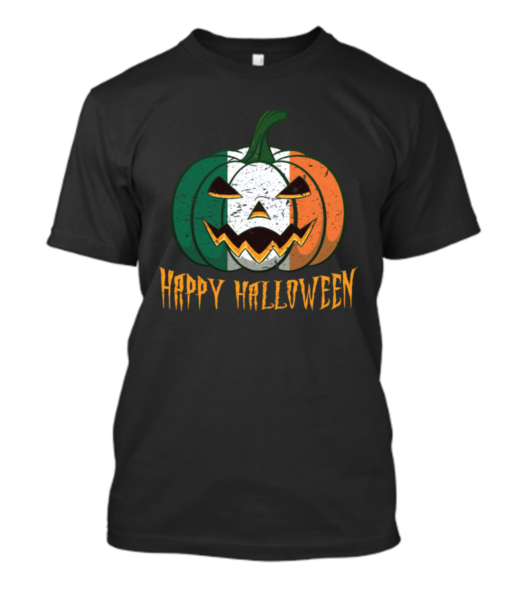 Happy Halloween Irish Flag Pumpkin Jack O Lantern T-Shirt