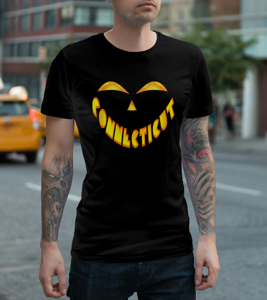 Connecticut Pumpkin Face Jack O' Lantern T-Shirt