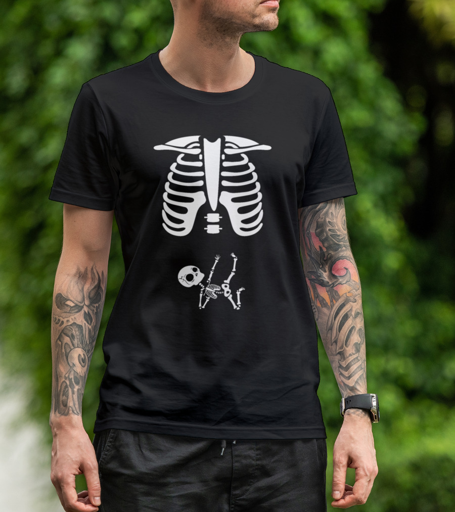 Ninja Baby Skeleton Ribcage Halloween Costume T-Shirt