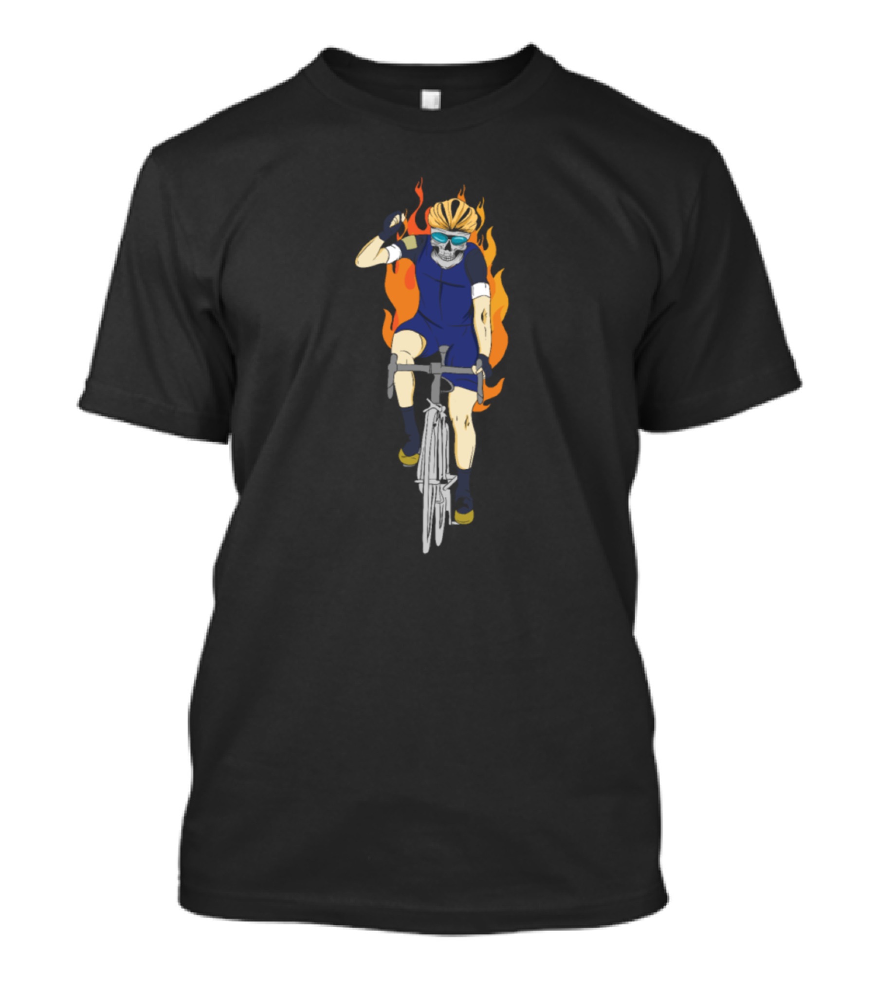CYCLING: Skeleton Cyclist In Flames On Bike T-Shirt