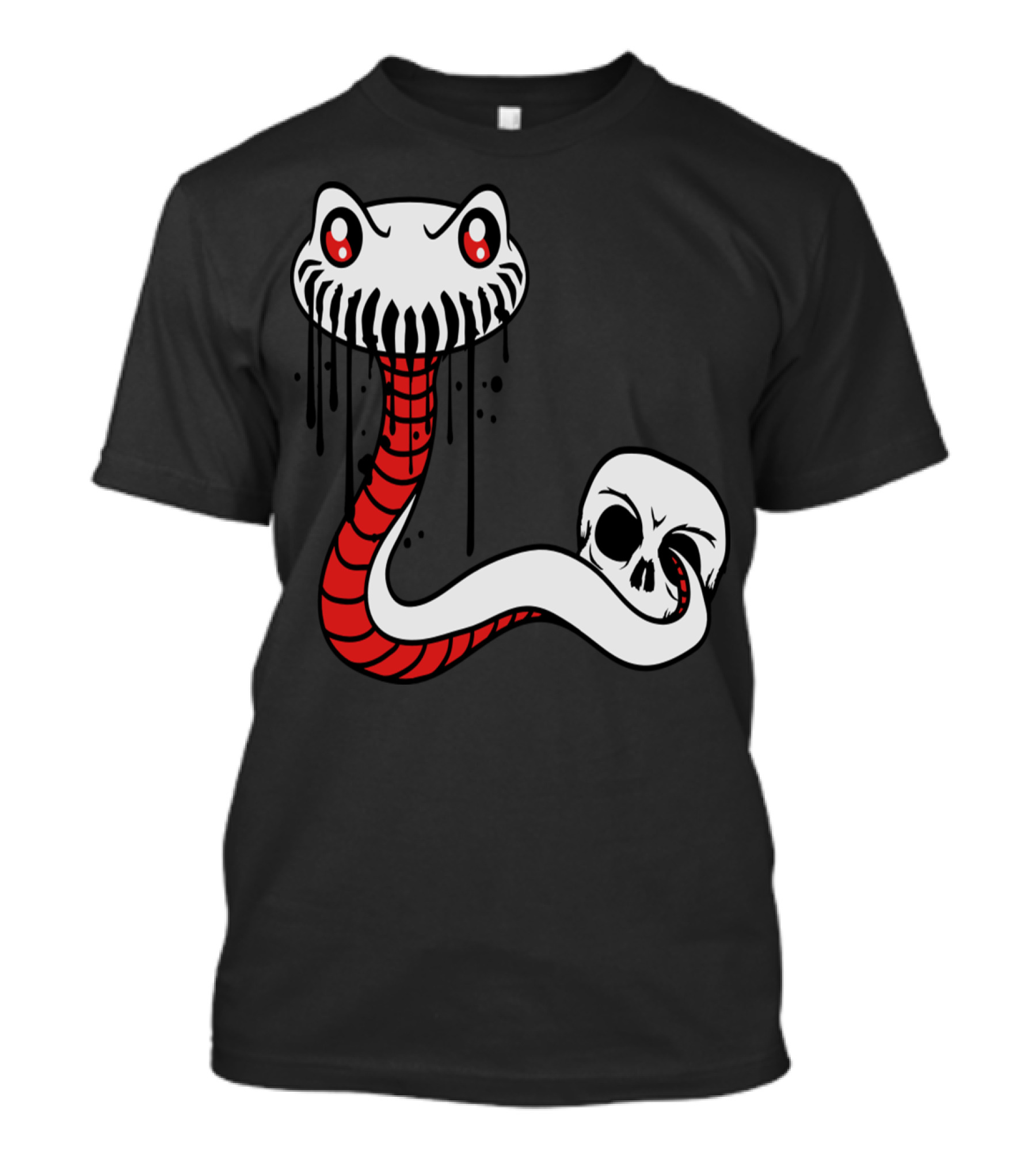 Deadly Skull Snake With Hungry Worm Skeleton Look T-Shirt