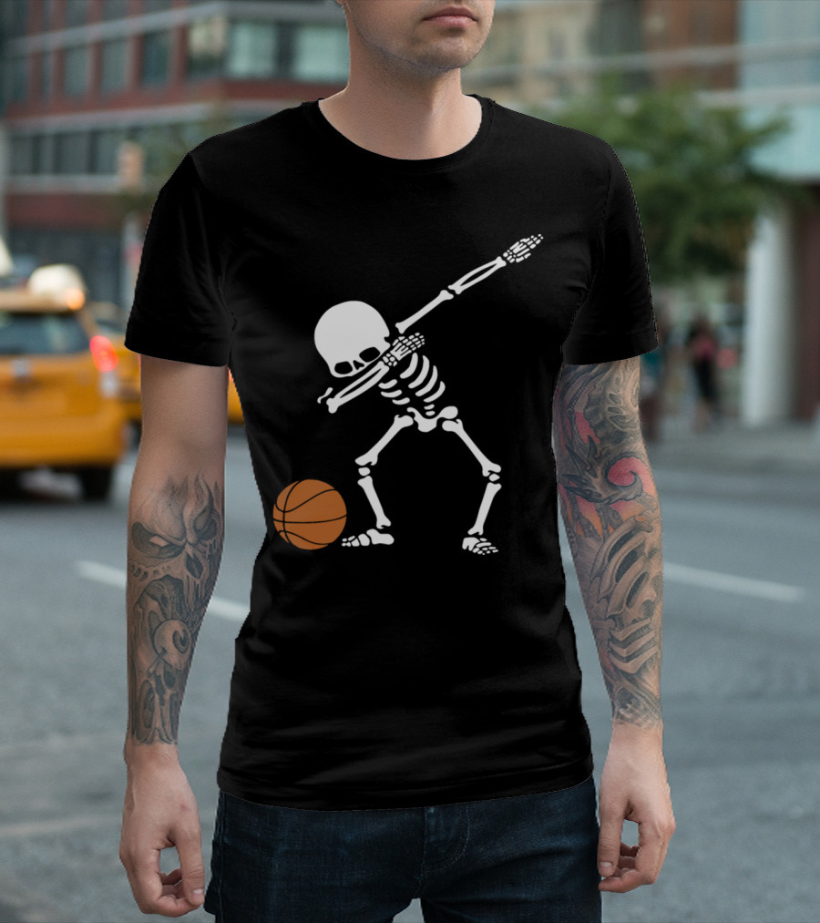 Basketball Dab Skeleton Funny Ball Play Game T-Shirt