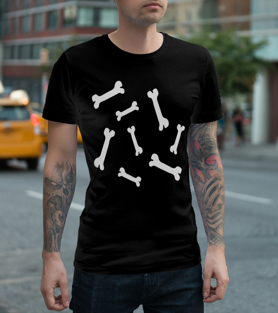 Bones Dog Skeleton Bones Pattern Dog Many Skeleton T-Shirt