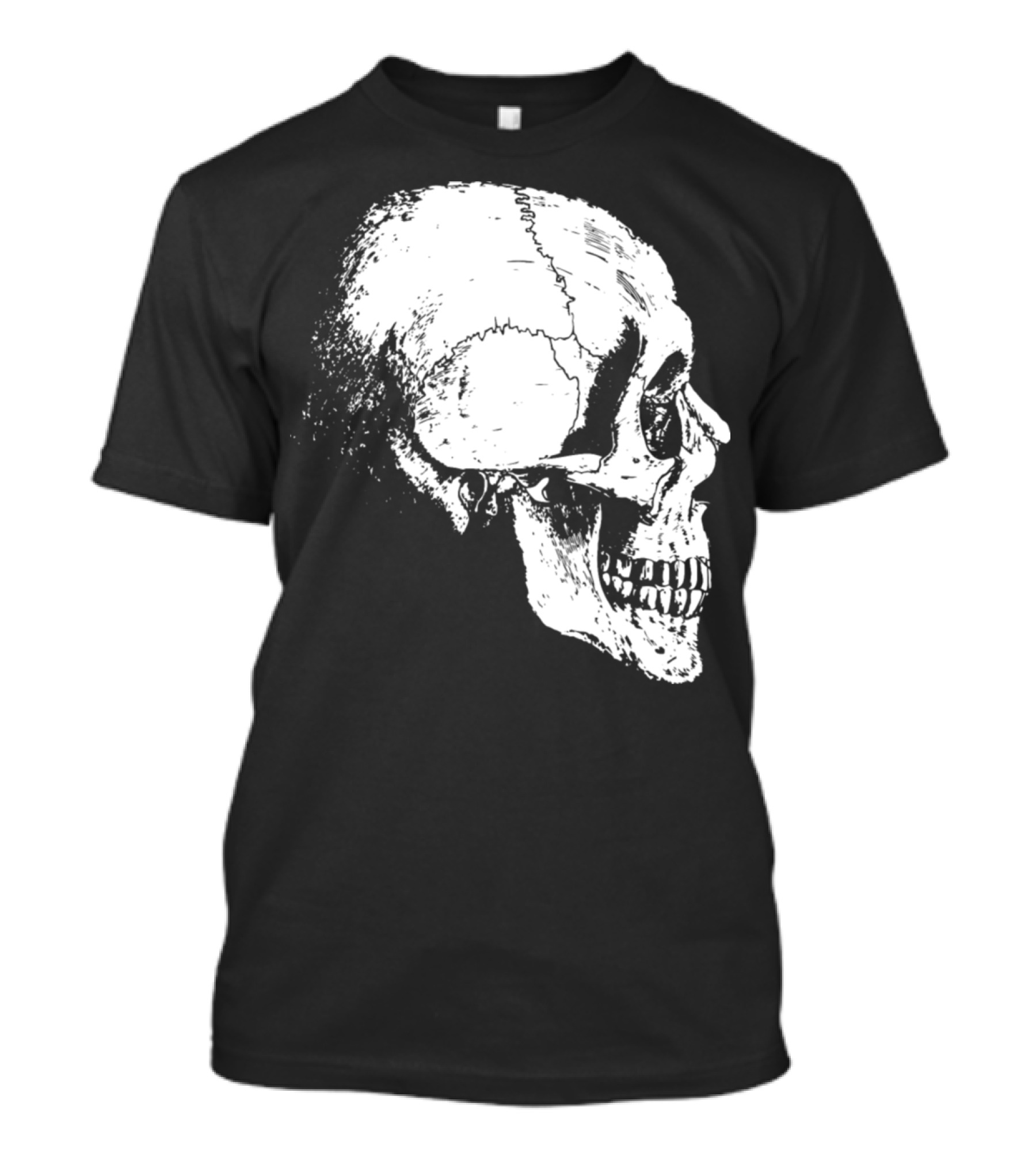 Skeleton Head Skull Side Profile T-Shirt