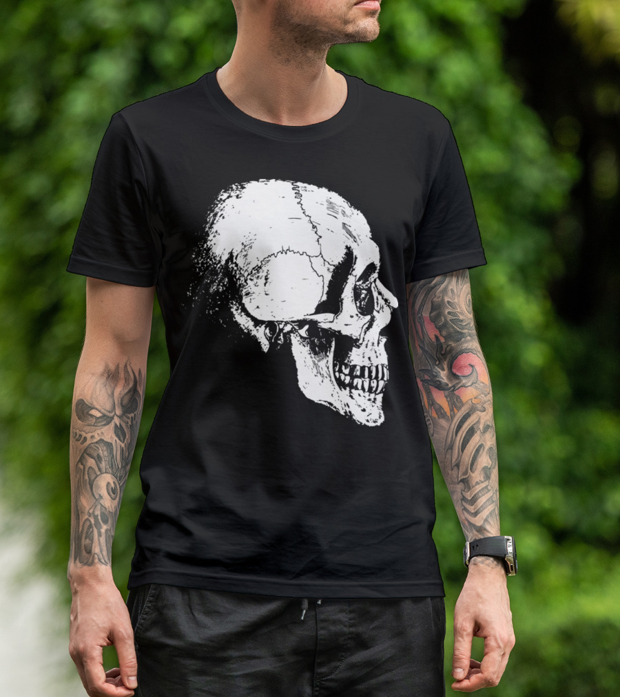 Skeleton Head Skull Side Profile T-Shirt
