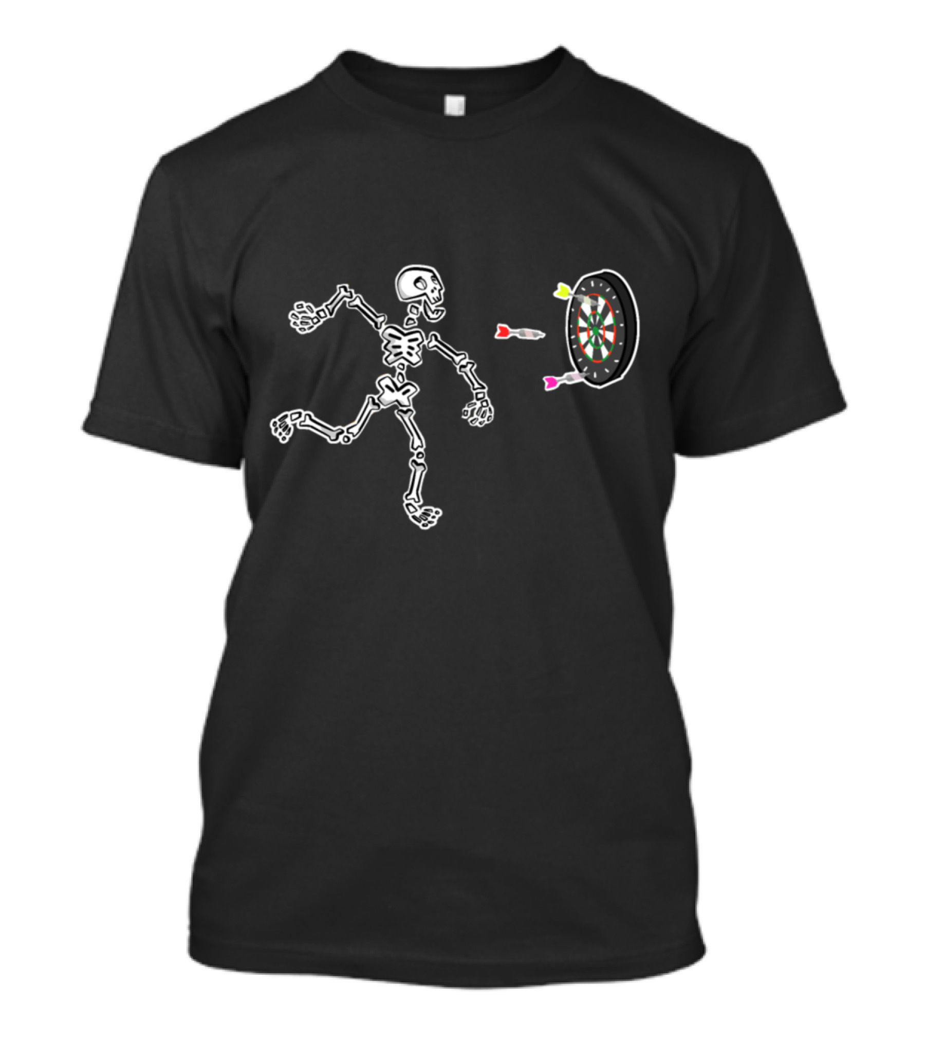 Halloween Skeleton Dartsplayer Skull With Dartboard T-Shirt