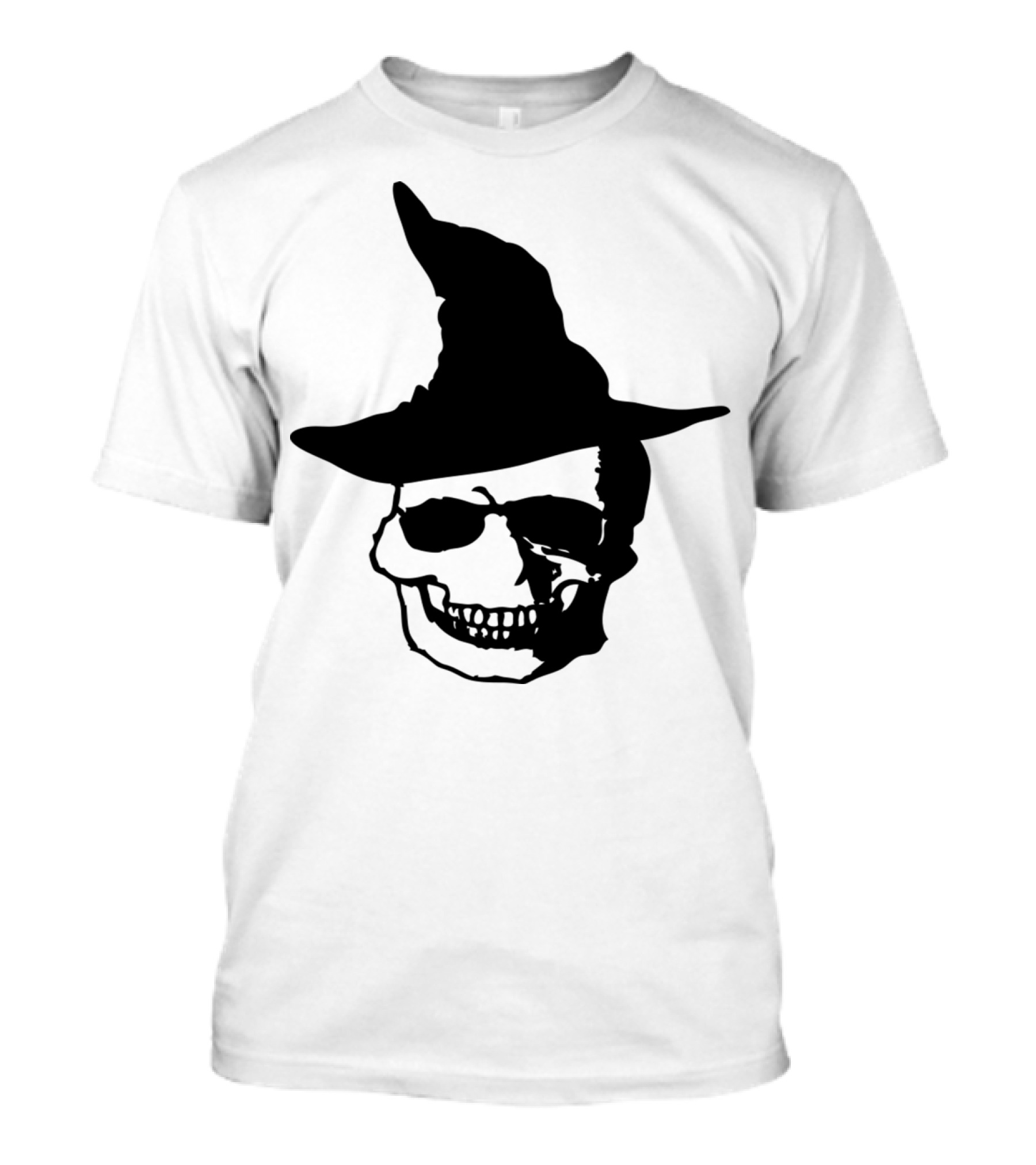 Halloween Skull With Witch Hat Spooky T-Shirt