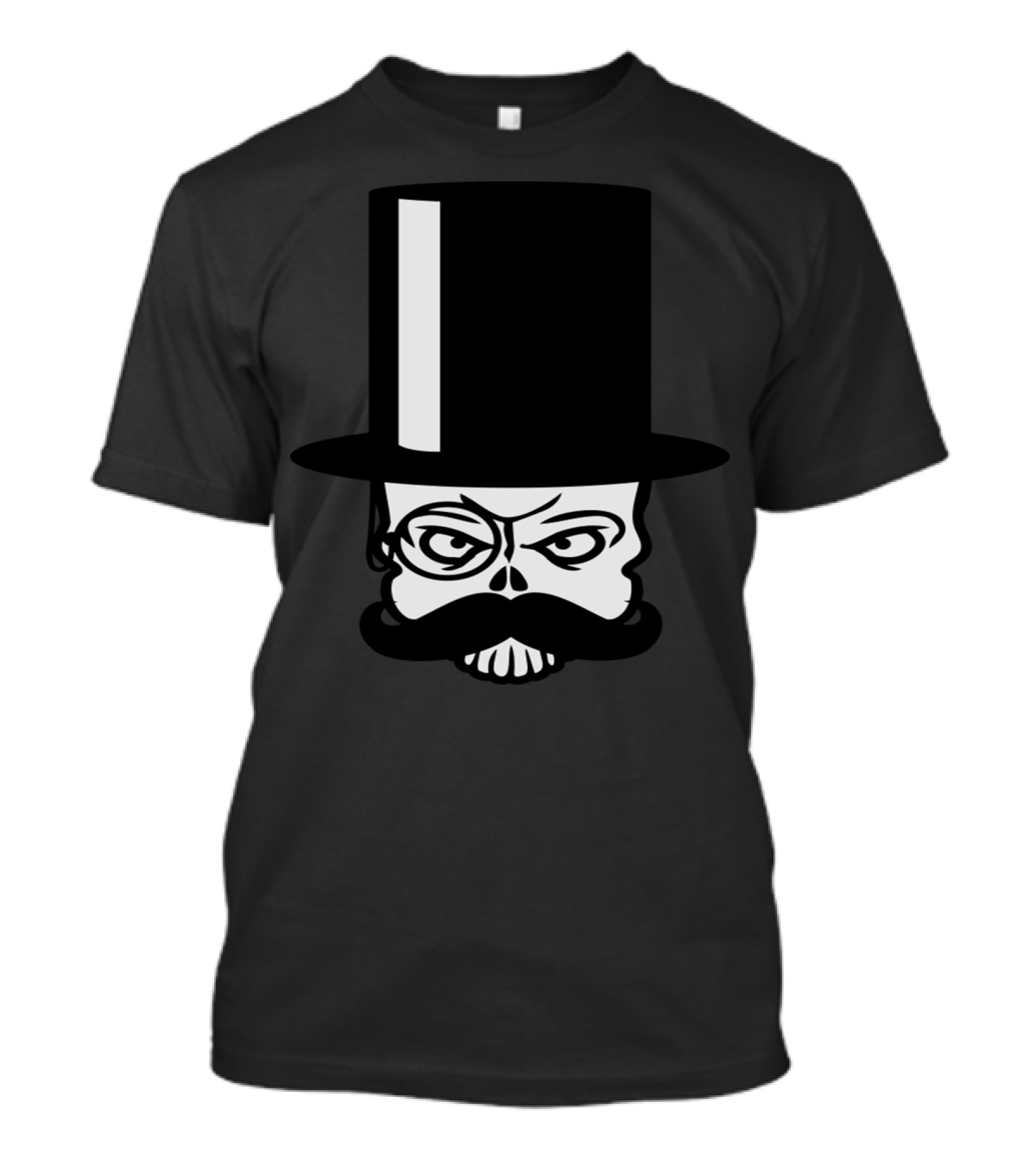 Sir Mustache Skull Top Hat T-Shirt