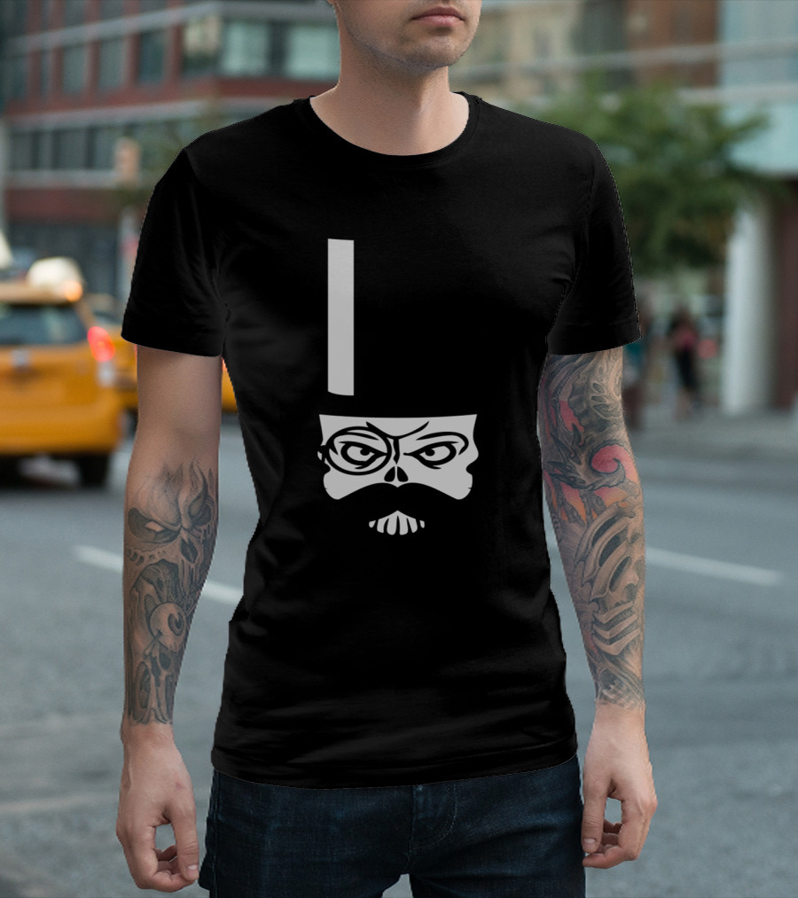 Sir Mustache Skull Top Hat T-Shirt