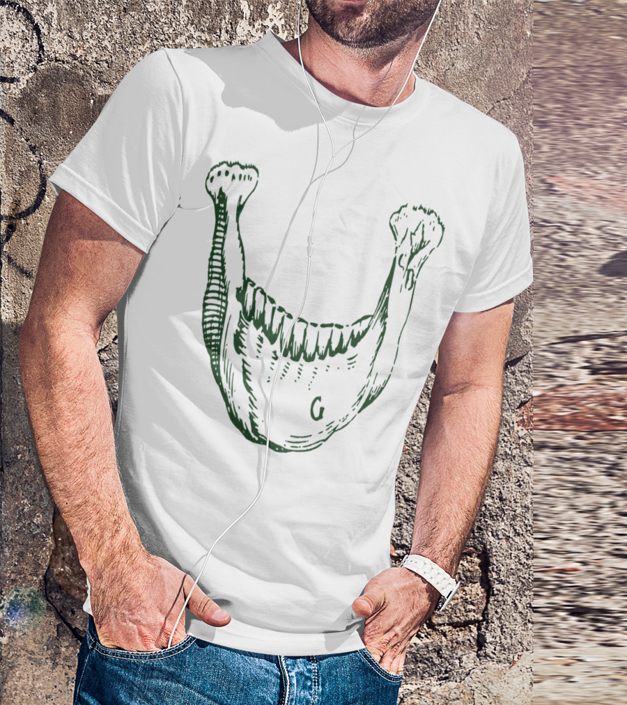 JawEvents Skeleton Illustration Green T-Shirt