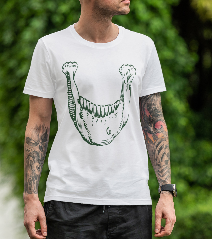 JawEvents Skeleton Illustration Green T-Shirt