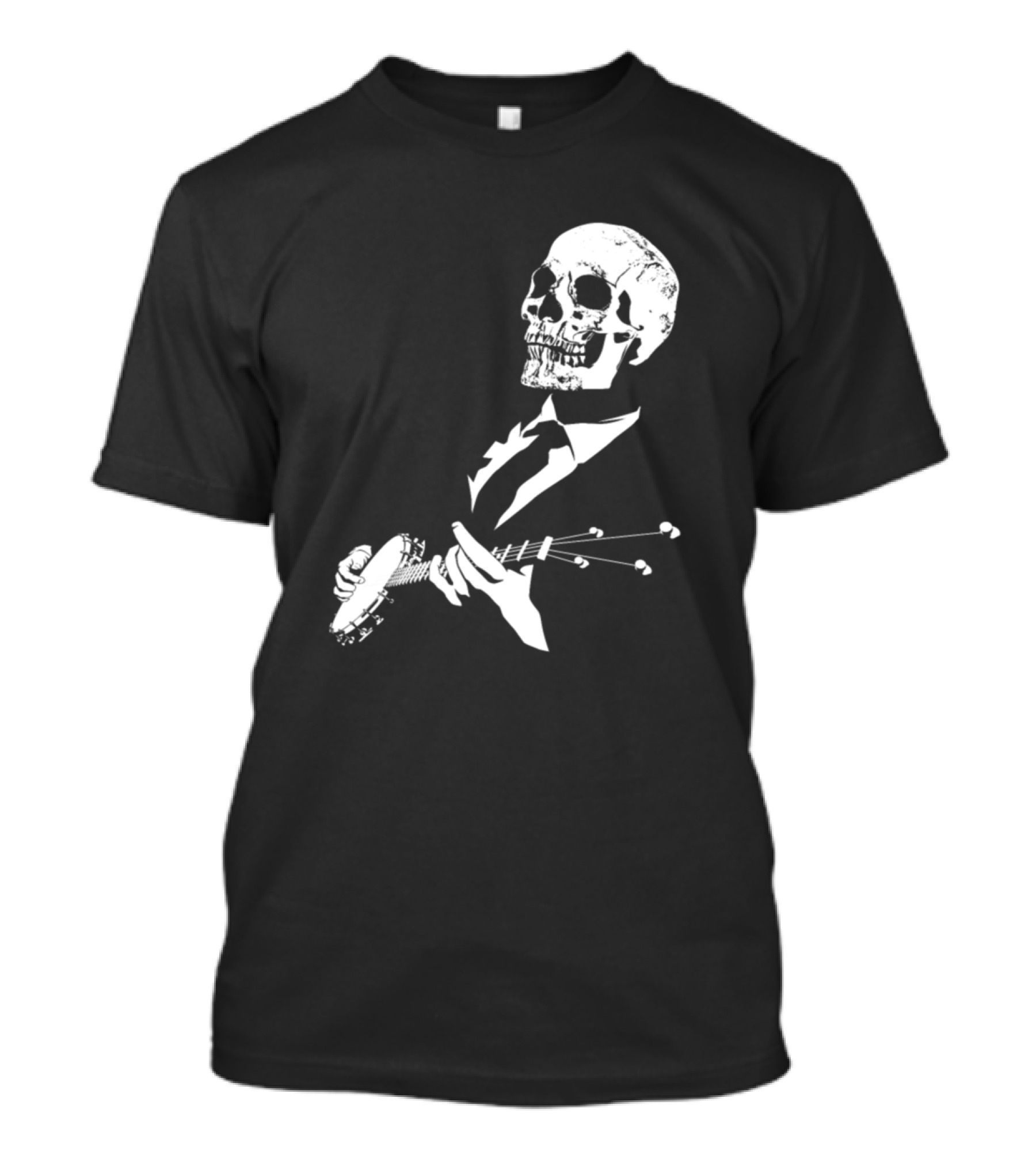 Banjo Playing Skull Musician In Suit T-Shirt